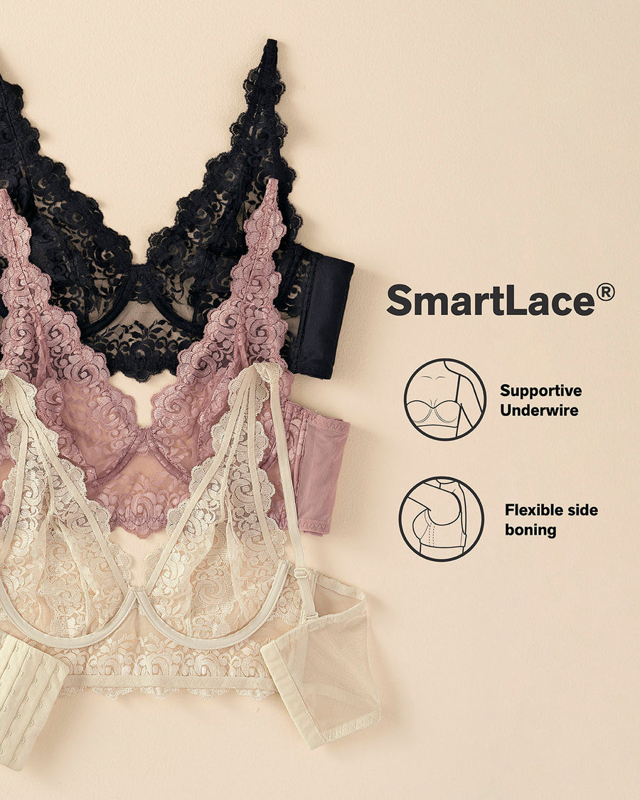 Leonisa Sheer Lace Bustier Bralette with Underwire