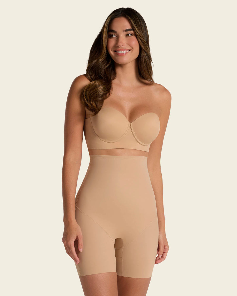 Leonisa Strapless Sculpting Step-in Body Shaper with Short Bottom