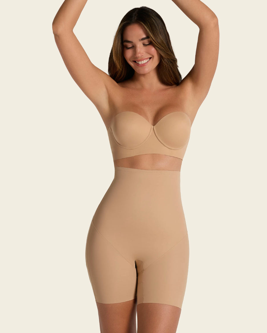 Leonisa Strapless Sculpting Step-in Body Shaper with Short Bottom