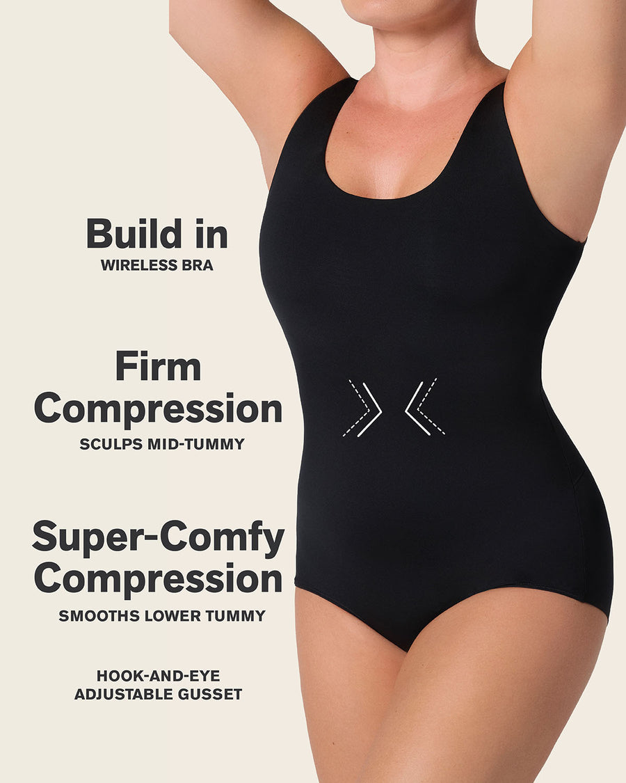 Leonisa Plunge Classic Sleeveless Shaper Bodysuit