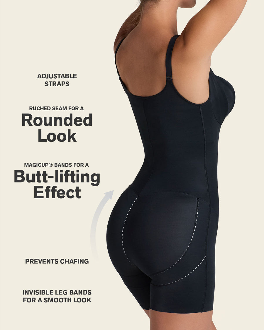 Leonisa Step-in Body Shaper with Butt-Lifting Short Bottom
