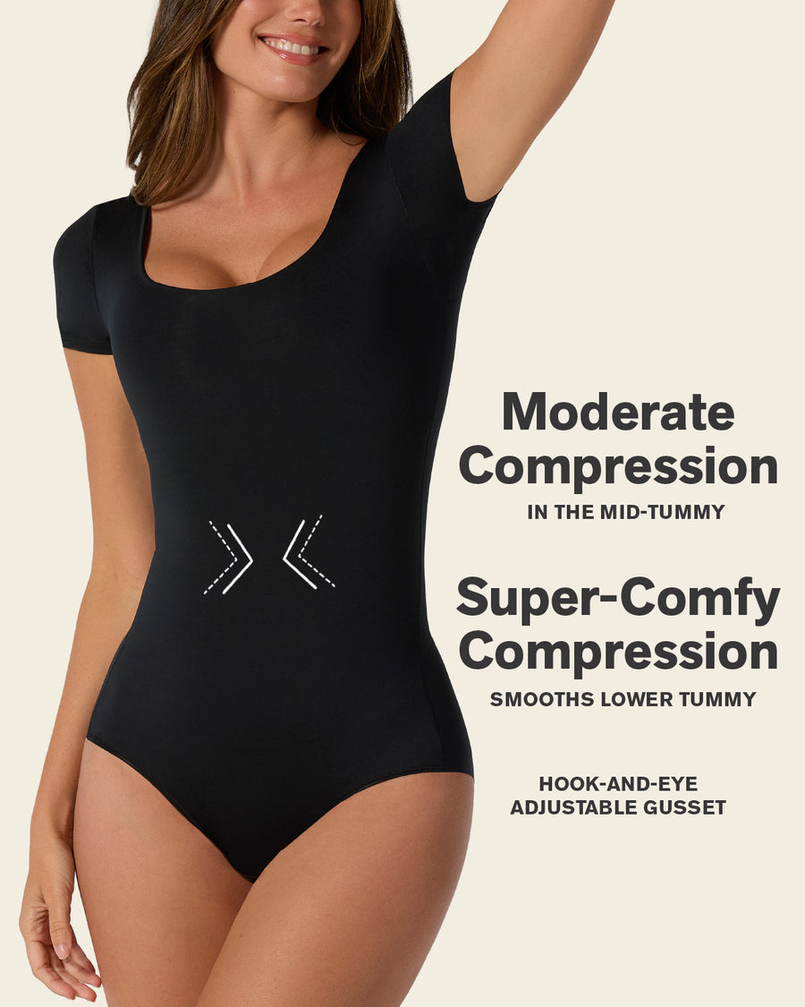 Leonisa Short Sleeve Round Neck Shaper Bodysuit