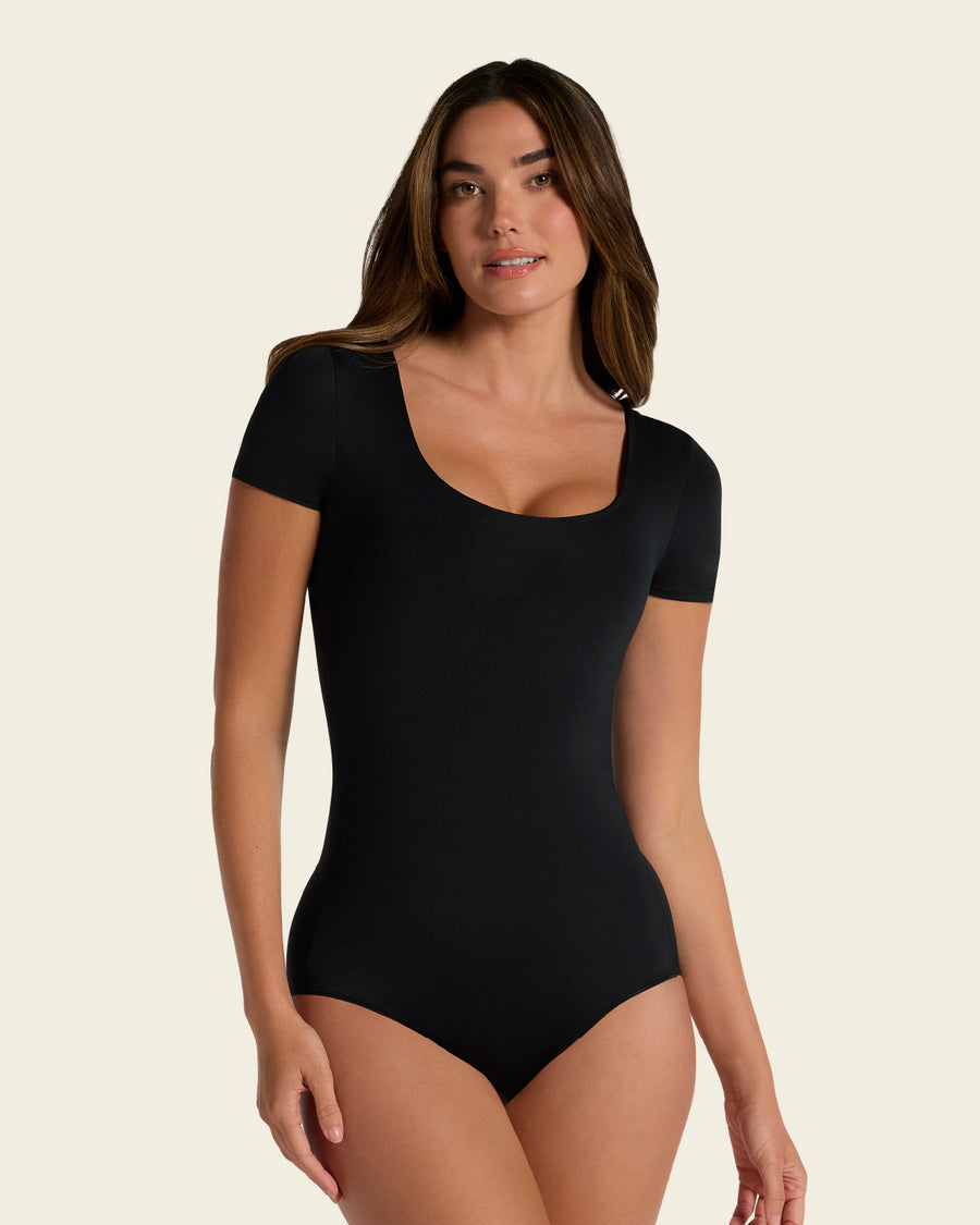 Leonisa Short Sleeve Round Neck Shaper Bodysuit