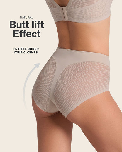 Leonisa High-Waisted Sheer Lace Shaper Panty