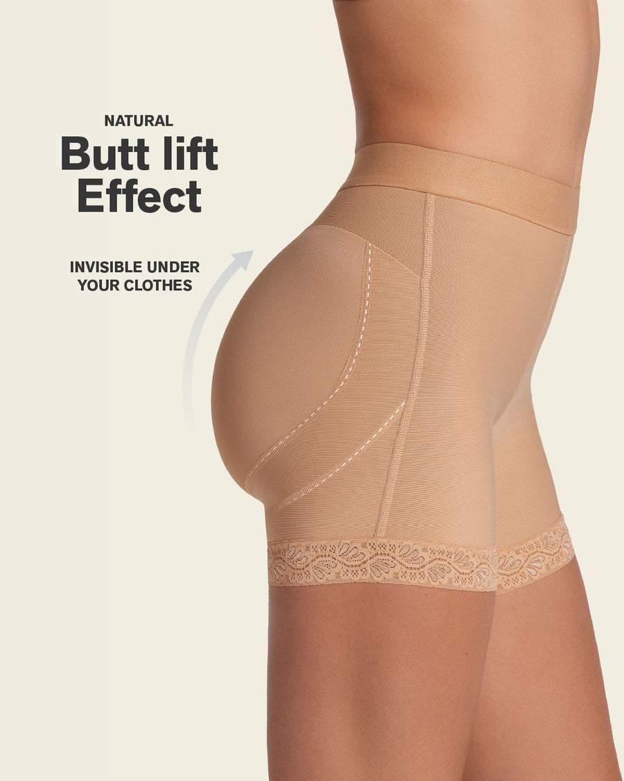 Leonisa Mid-Rise Sculpting Butt Lifter Shaper Short