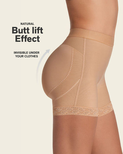 Leonisa Mid-Rise Sculpting Butt Lifter Shaper Short