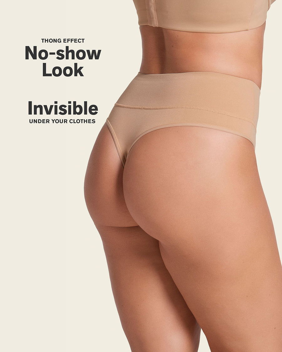 Leonisa High-Waisted Seamless Moderate Shaper Thong Panty
