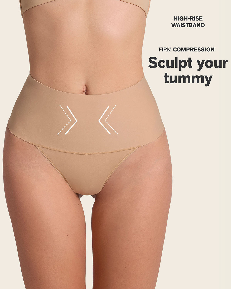 Leonisa 3-Pack High-Tech High-Waisted Sculpting Thongs