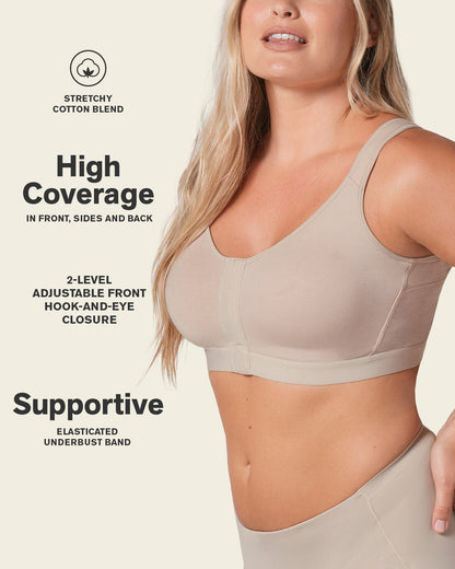 Leonisa Stretch Cotton Wireless Posture Corrector Bra