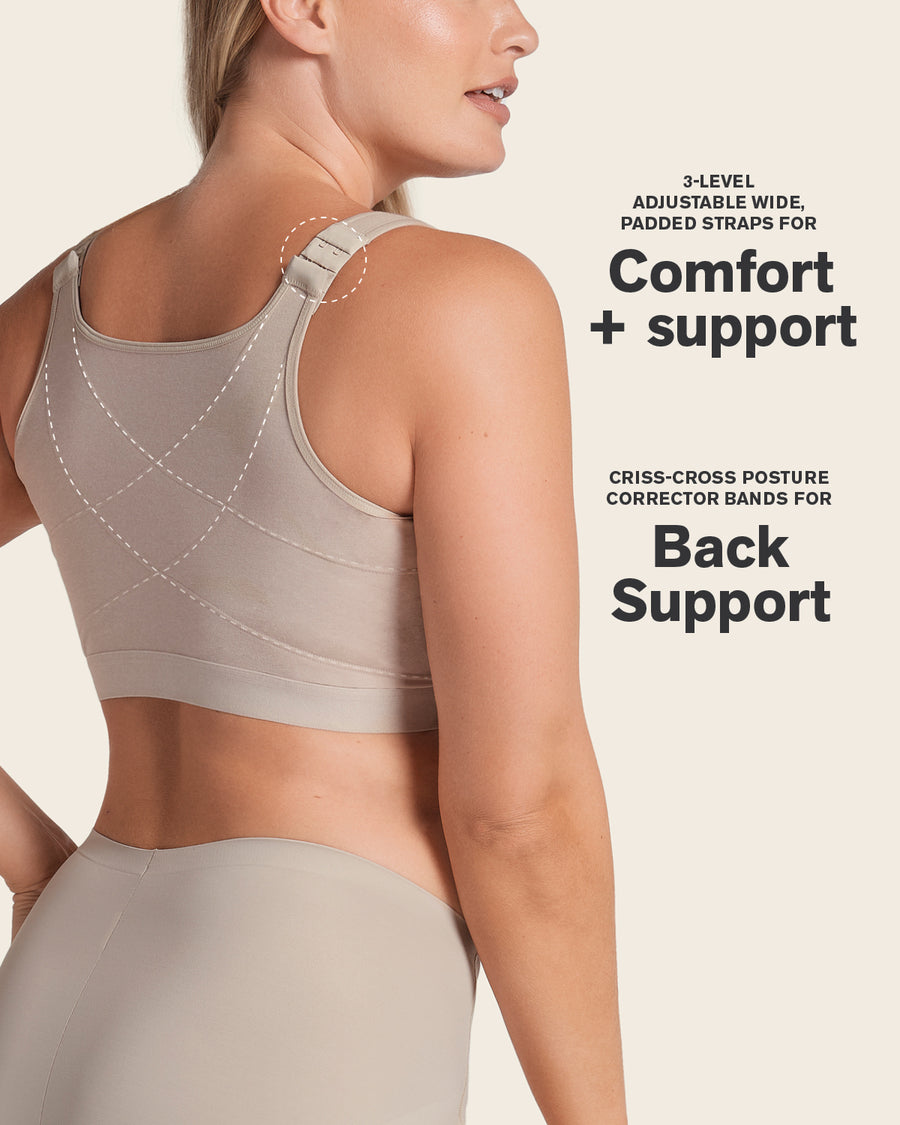 Leonisa Stretch Cotton Wireless Posture Corrector Bra