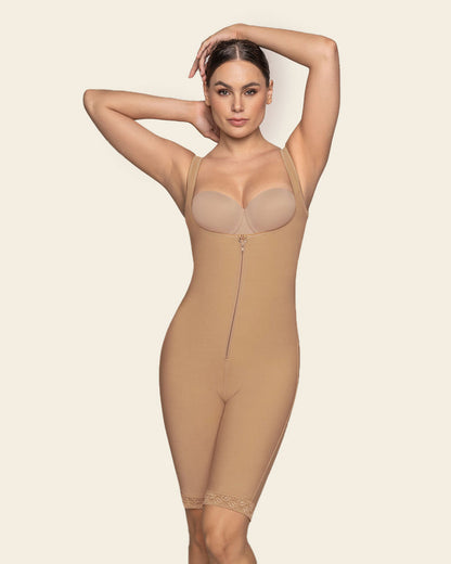 Leonisa Post-Surgical Short Bottom Girdle with Front Hook-and-Zip Closure, Wide Straps