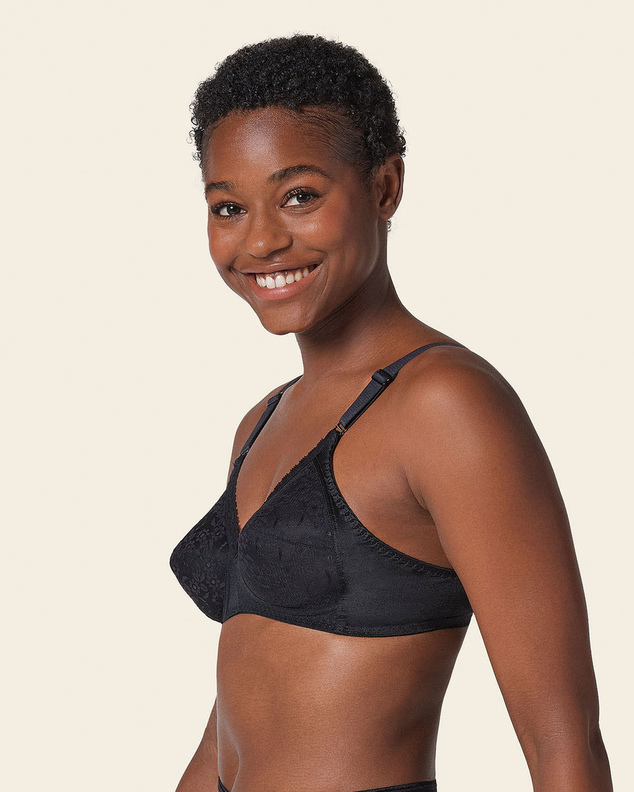 Leonisa Extra Coverage Support Wireless Bra with Lace Cups