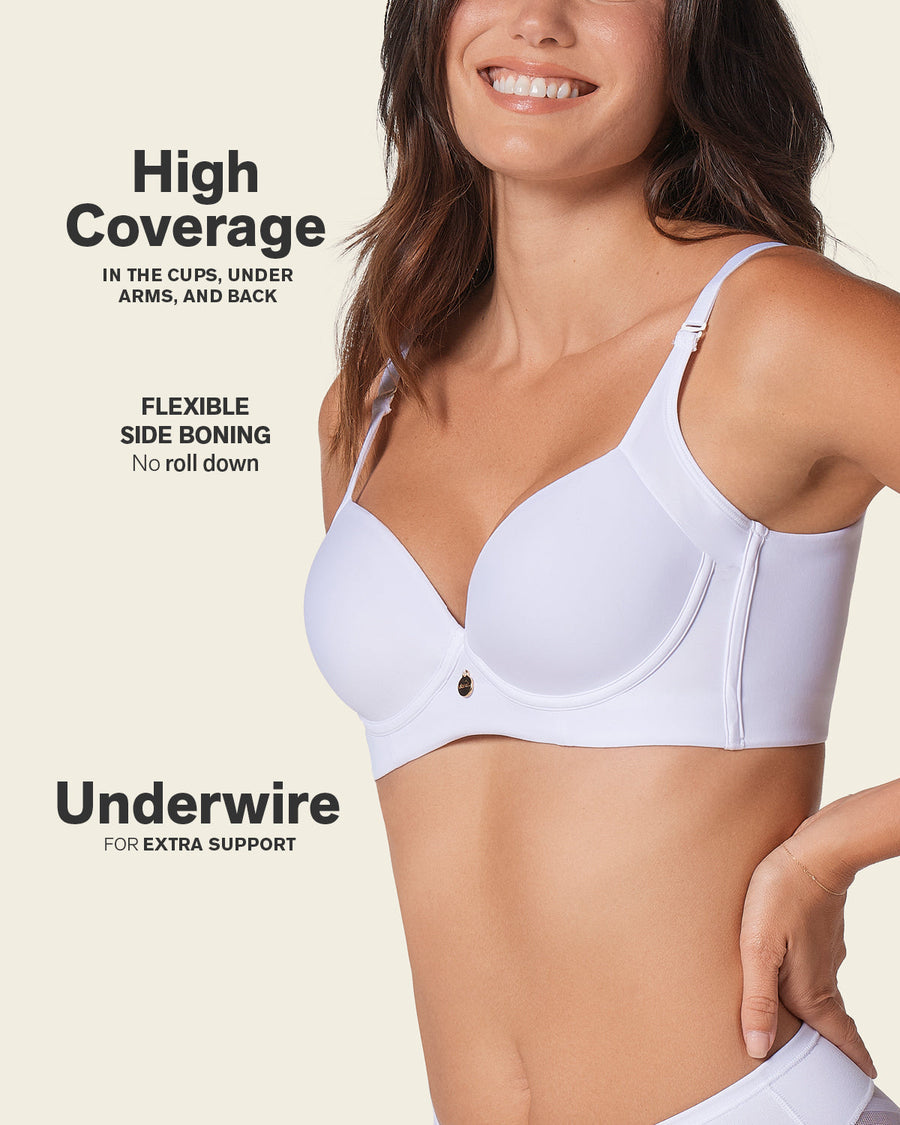 Leonisa 2-Pack High Profile Back Smoothing Bras with Soft Full Coverage Cups