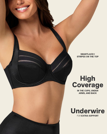 Leonisa Lace Stripe Natural Support Classic Bra