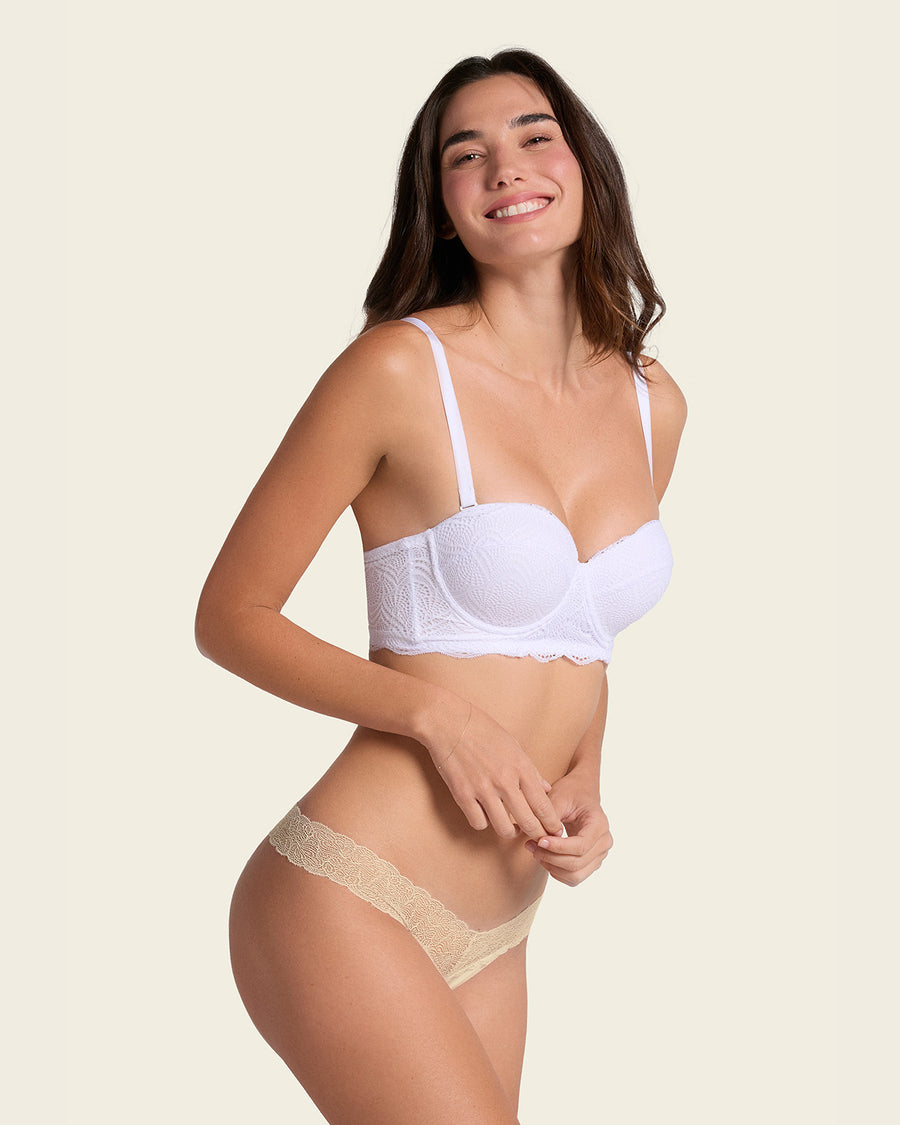 Leonisa Convertible Balconette Lace Push Up Bra