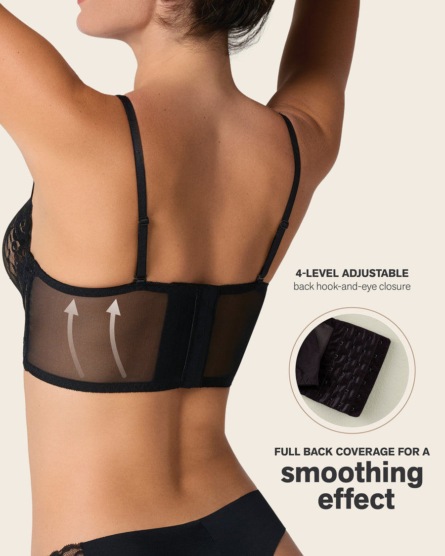 Leonisa Sheer Lace Bustier Bralette with Underwire