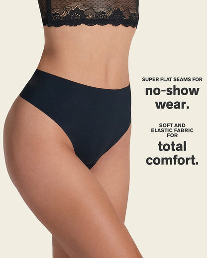 Leonisa High-Waisted Invisible Microfiber Thong Panty