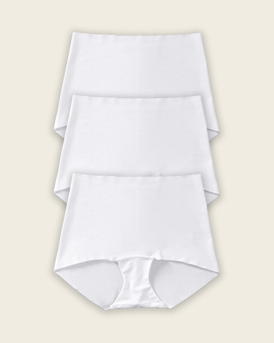 Leonisa 3-Pack Mostly Covered Invisible Microfiber Boyshort Panties