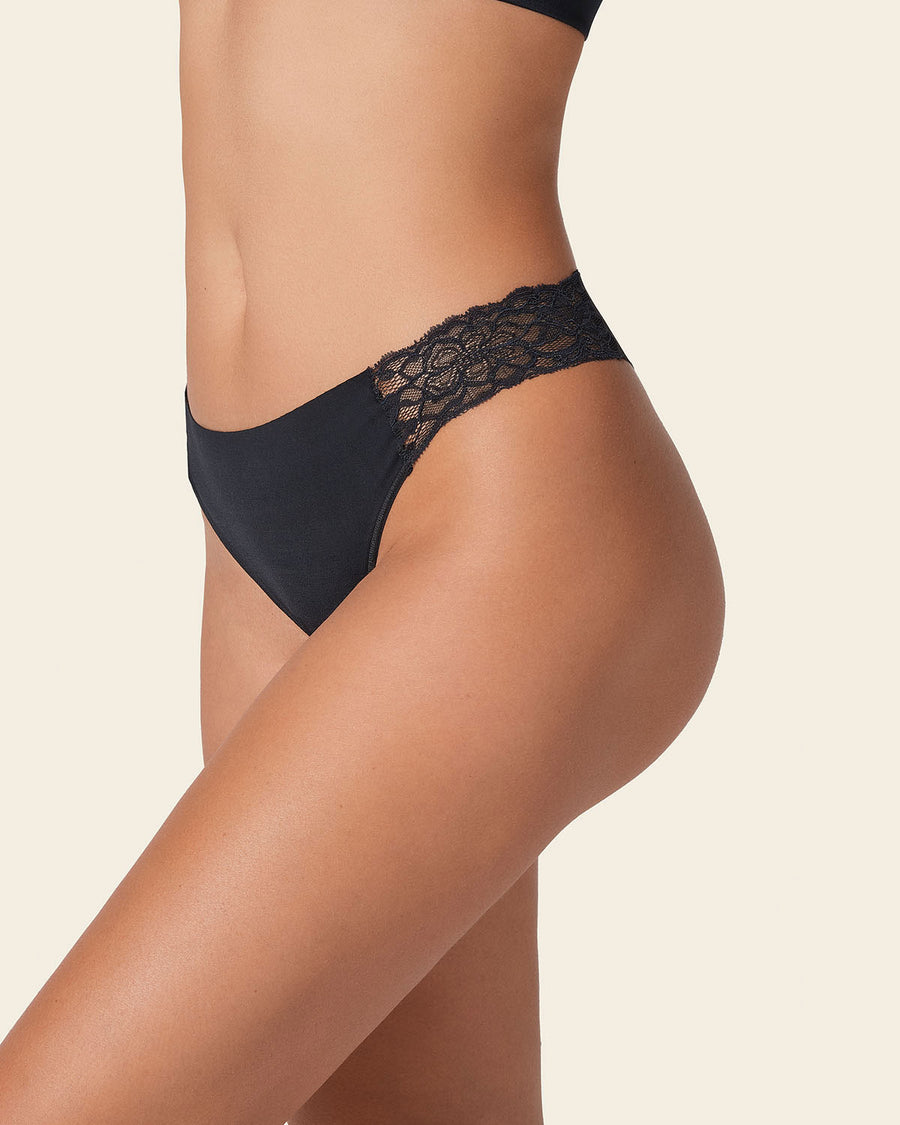 Leonisa Lace Side Seamless Thong Panty