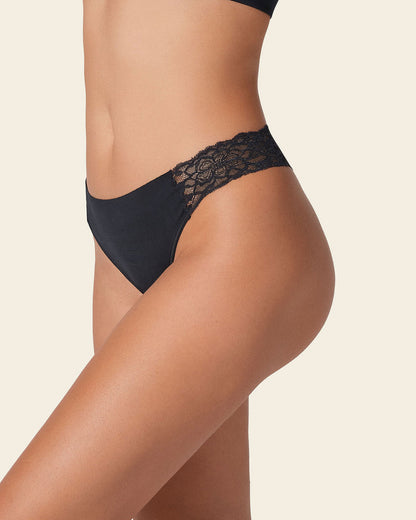 Leonisa Lace Side Seamless Thong Panty