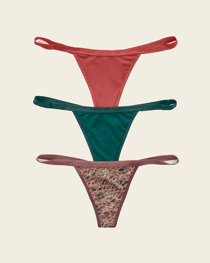 Leonisa 3-Pack Invisible G-String Thong Panties