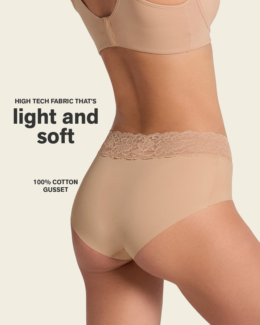 Leonisa Ultra Light Lace Trim Hipster Panty
