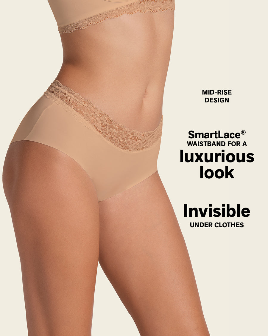 Leonisa Ultra Light Lace Trim Hipster Panty