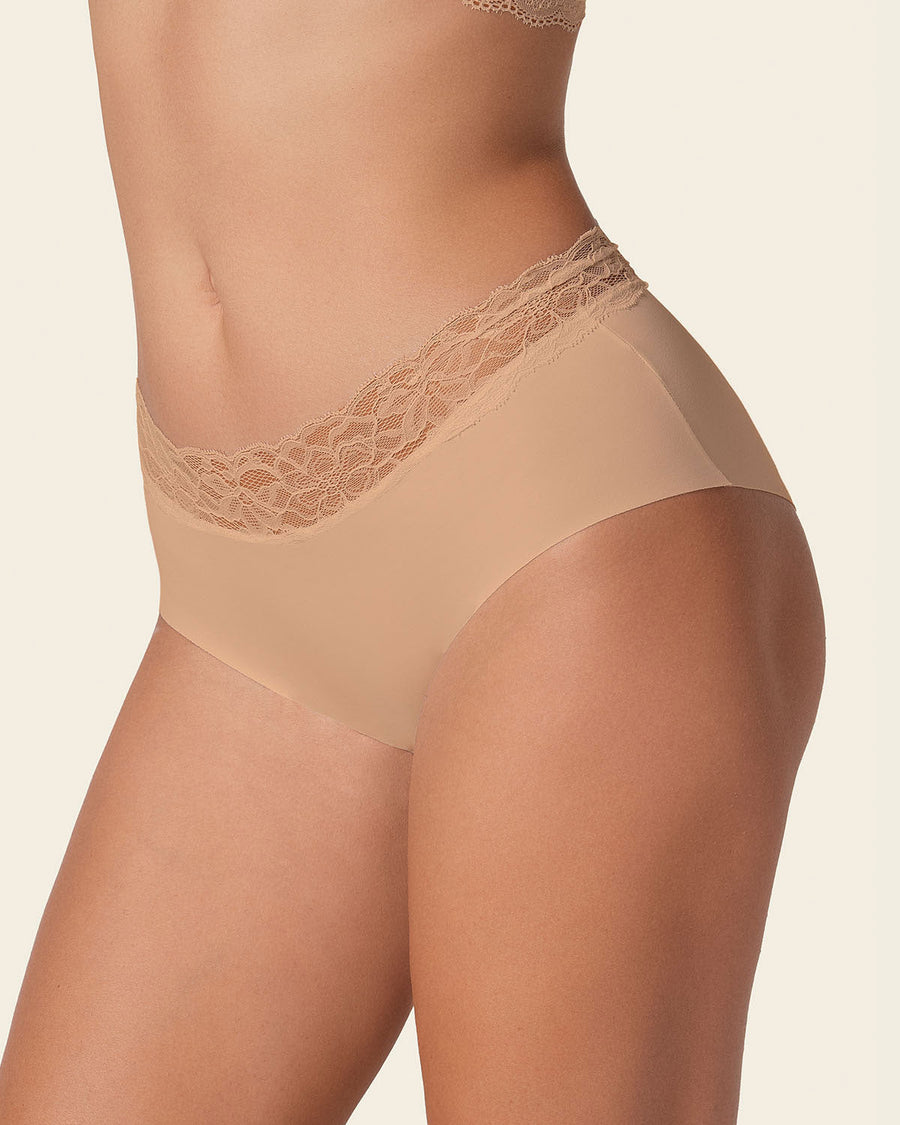Leonisa Ultra Light Lace Trim Hipster Panty