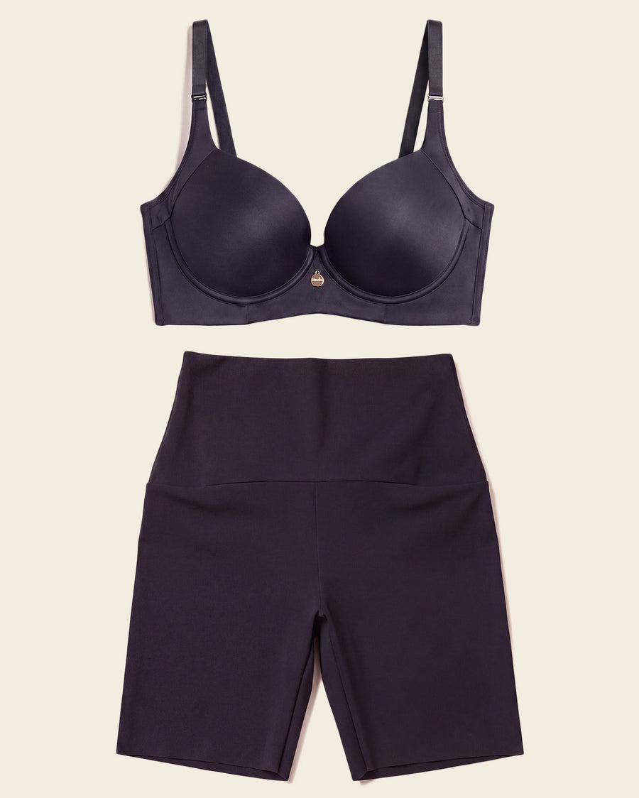Leonisa High Profile Bra & PowerStay Short in Black