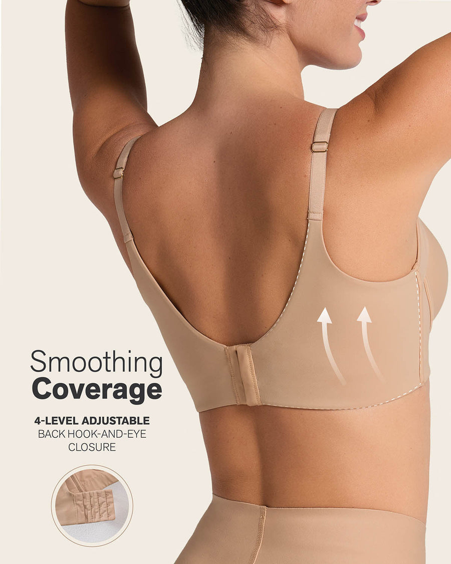 Leonisa High Profile Bra & PowerStay Short in Golden Beige and Brown