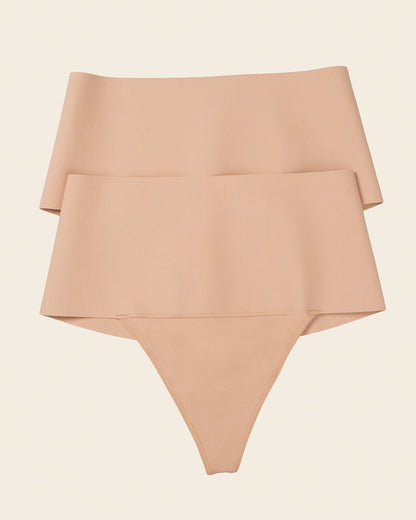 Leonisa 2-Pack FusedContour High-Tech High-Waisted Sculpting Thongs