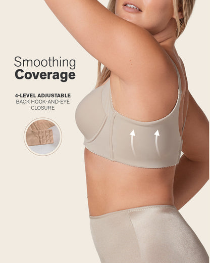 Leonisa High Profile Bra + Stripe Undetectable Panty in Nude