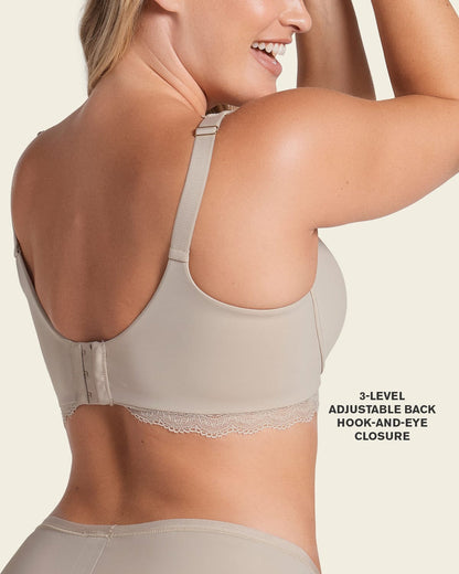 Leonisa Lace Profile Bra & Ultra Light Lace Panty in Nude
