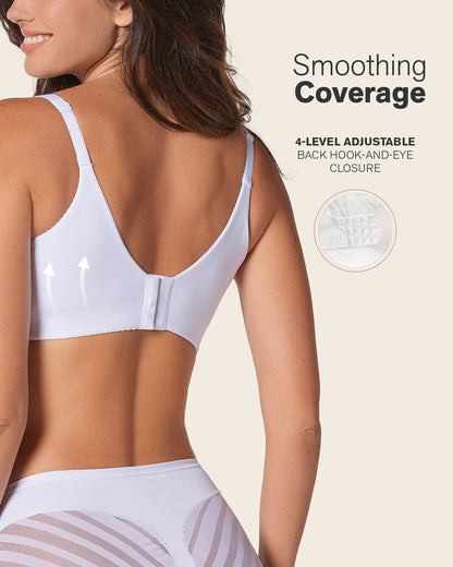Leonisa High Profile Bra + Stripe Undetectable Panty in White