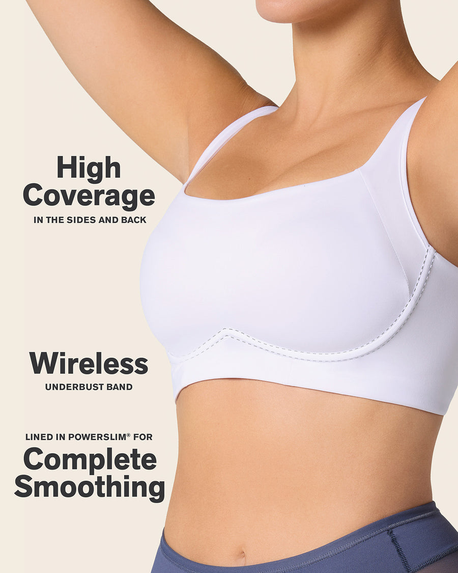 Leonisa Everyday Bra + Stripe Undetectable Shaper Panty in White