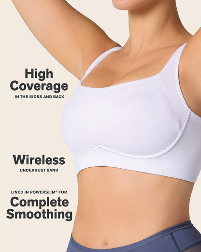 Leonisa Everyday Bra + Stripe Undetectable Shaper Panty in White