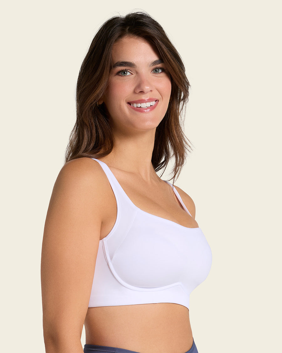 Leonisa Everyday Bra + Stripe Undetectable Shaper Panty in White