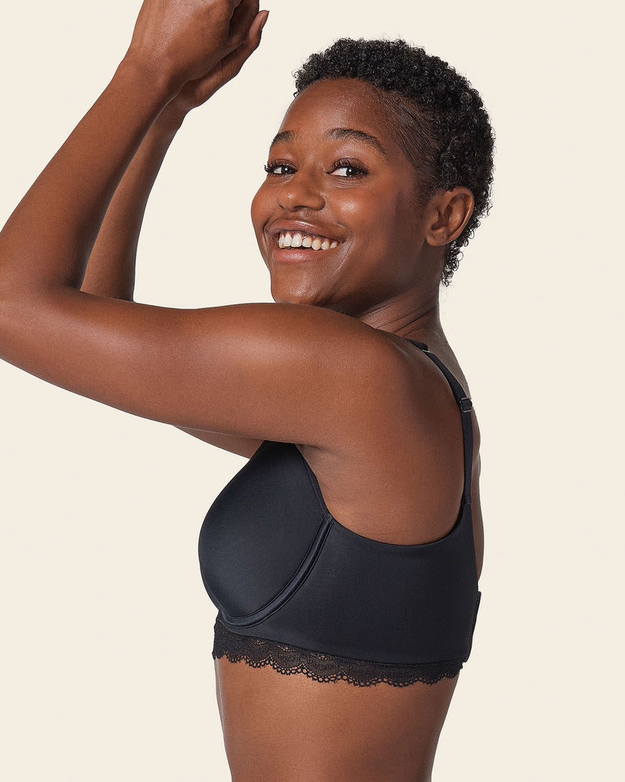 Leonisa Lace Profile Bra & Ultra Light Lace Panty in Black