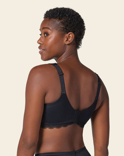 Leonisa Lace Profile Bra & Ultra Light Lace Panty in Black