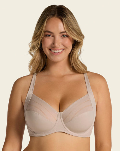 Leonisa ContourFit Bra & Stripe Undetectable Panty in Nude
