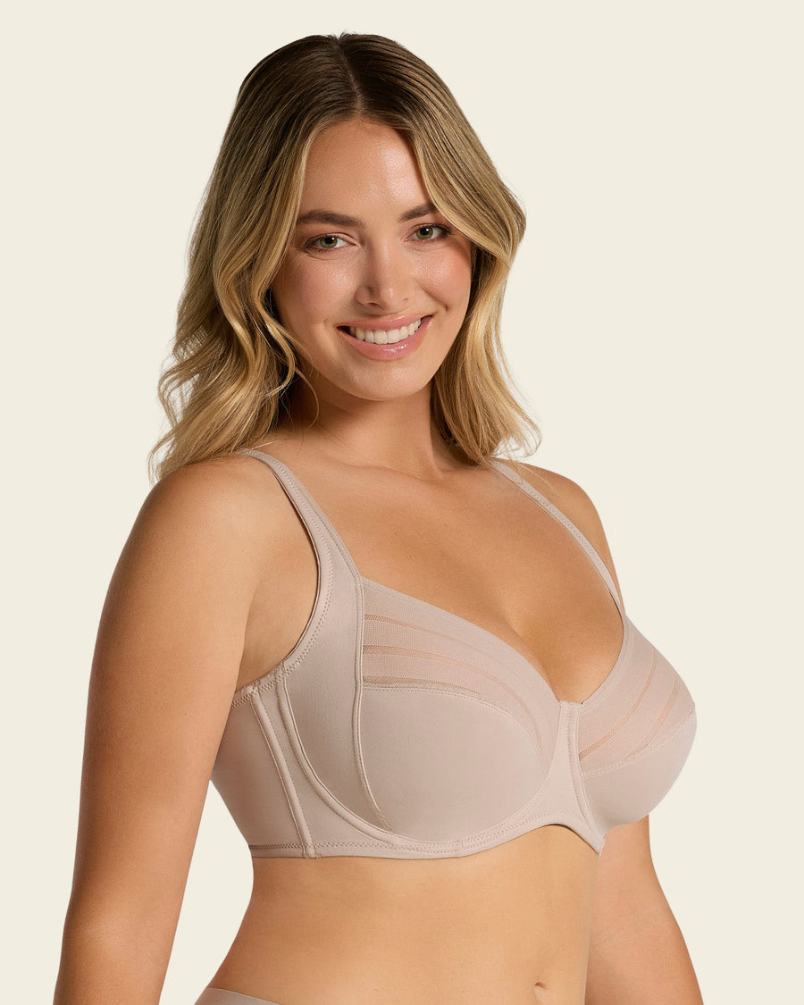 Leonisa ContourFit Bra & Stripe Undetectable Panty in Nude